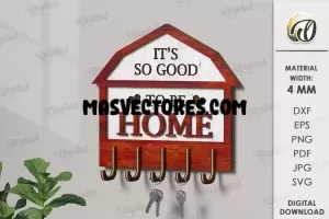 Porta llaves en capas cortados con láser. Llaveros SVG.