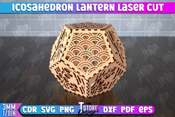 Linterna de icosaedro | Lámpara de escritorio con sombra | Lámpara colgante | CNC