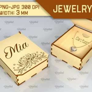 Caja de joyería 3D SVG. Caja de regalo pequeña cortada con láser