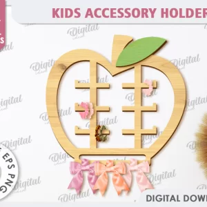 Portaaccesorios para niños cortado con láser. Gancho para coleteros SVG