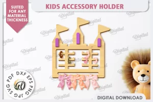 Portaaccesorios para niños cortado con láser. Gancho para coleteros SVG