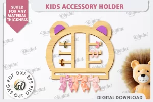 Portaaccesorios para niños cortado con láser. Gancho para coleteros SVG