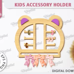 Portaaccesorios para niños cortado con láser. Gancho para coleteros SVG