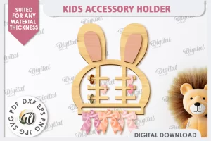 Portaaccesorios para niños cortado con láser. Gancho para coleteros SVG