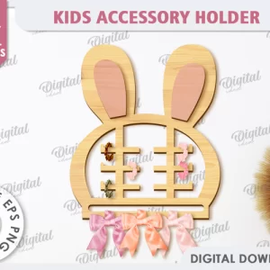 Portaaccesorios para niños cortado con láser. Gancho para coleteros SVG