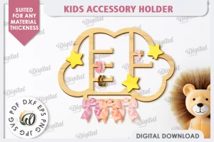 Portaaccesorios para niños cortado con láser. Gancho para coleteros SVG