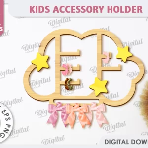 Portaaccesorios para niños cortado con láser. Gancho para coleteros SVG