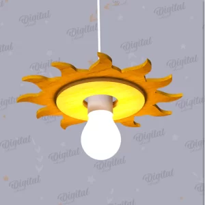 Pantalla de lámpara colgante infantil cortada a láser. Decoración infantil SVG.