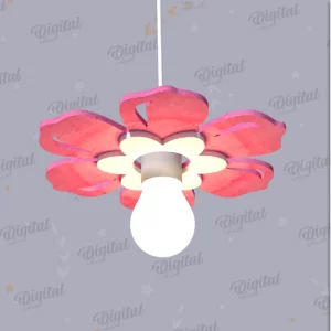 Pantalla de lámpara colgante infantil cortada a láser. Decoración infantil SVG.