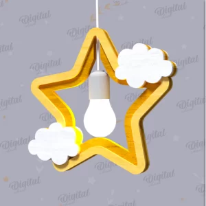 Pantalla de luz colgante para niños cortada con láser. Decoración de la habitación para niños SVG