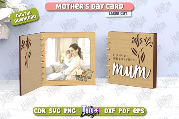 Tarjeta del Día de la Madre | Idea de regalo | Tarjeta de felicitación | marco de fotos