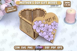 Caja de regalo para el Día de la Madre | Caja de regalo de madera | Caja de almacenamiento | CNC
