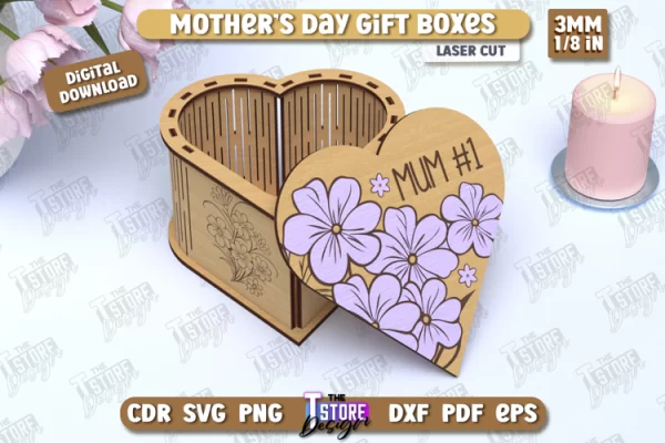 Caja de regalo para el Día de la Madre | Caja de regalo de madera | Caja de almacenamiento | CNC