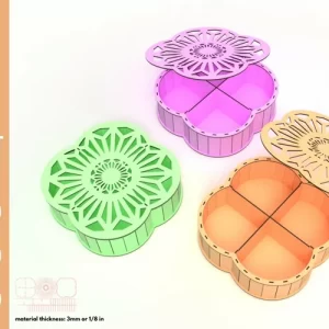 Caja de regalo con frutos secos y frutas secas (diseño cortado con láser)