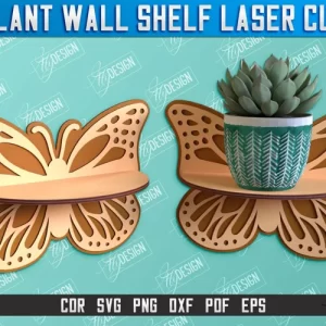 Estante de pared para plantas cortado con láser | Decoración del hogar | Estante de pared ornamental