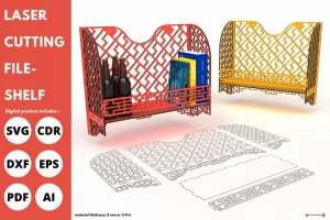 Estante de almacenamiento para decoración de pared SVG - diseño cortado con láser