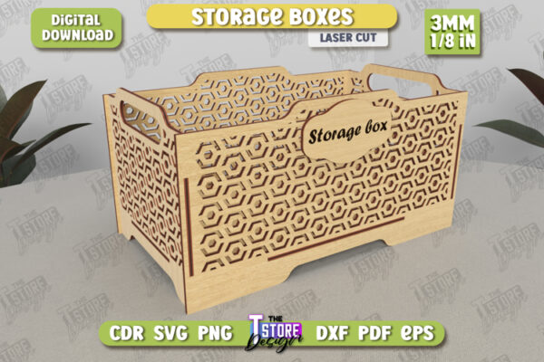 Caja de almacenamiento - Corte Láser Gratis
