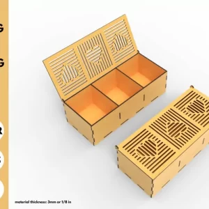 porción de corazón de rayas y caja de regalo svg - corte láser