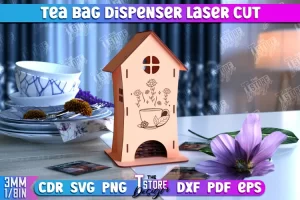 Dispensador de bolsas de té | Soporte para bolsas de té | Organizador de bolsas de té | CNC