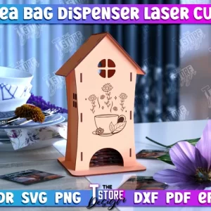 Dispensador de bolsas de té | Soporte para bolsas de té | Organizador de bolsas de té | CNC