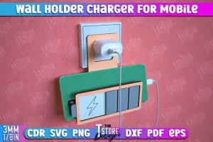 Soporte para cargador de móvil de pared | Organizador de pared | Soporte para teléfono