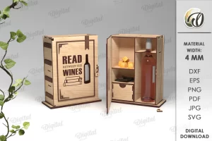 Caja porta botella tipo libro