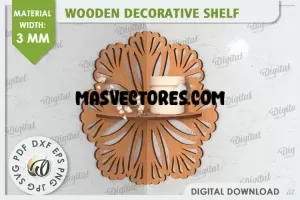 Estante de esquina cortado con láser. Estante decorativo de madera SVG