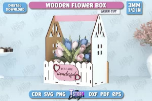 Caja de flores | Idea de regalo para el día de la madre | CNC