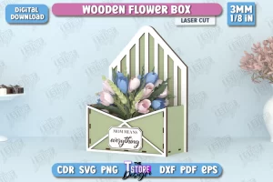 Caja de flores tipo sobre