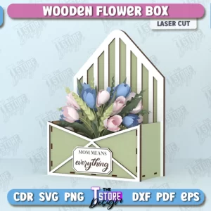 Caja de flores tipo sobre