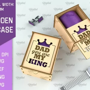 Corte láser de regalo para padre. Caja de corbata de madera SVG. Caja de corbata cortada con láser