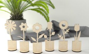 Descarga Vector - Flores de madera - Corte Láser