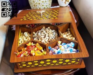 Descarga vector - Caja con botonas - Corte Láser