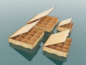 Descarga Vector - Cajas con divisiones y tapa 4 tamaños