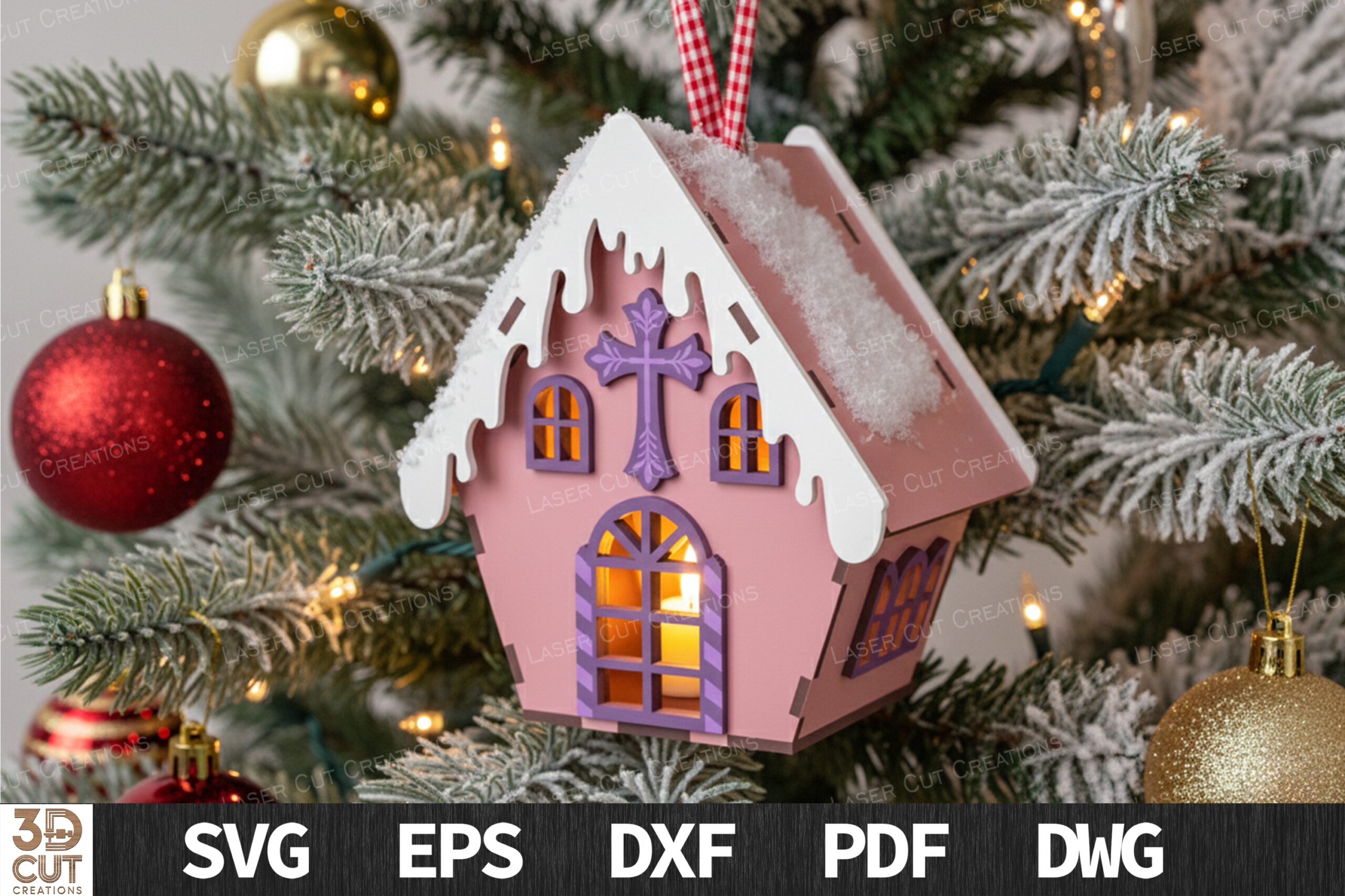 Descarga vector - Casita navideña - Corte Láser