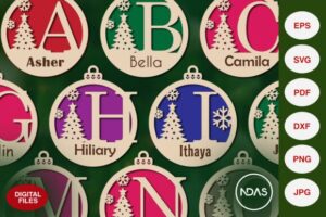 Descarga - Iniciales de nombres navideños - SVG