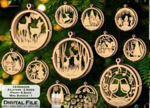 Descarga - Pack de adornos navideños - Corte Láser