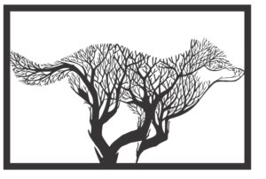 Descarga Cuadro de lobo árbol - Corte Láser