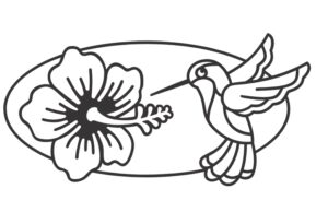 Descarga vector de flor y colibrí