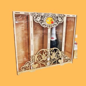 Descarga caja porta botellas doble corte láser