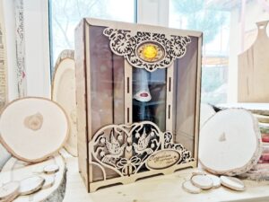 Descarga porta botellas de boda corte láser