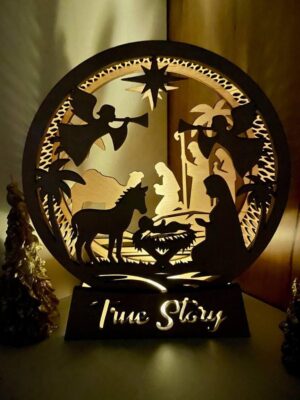 Descarga - Escena navideña lampara de mesa - Corte Láser