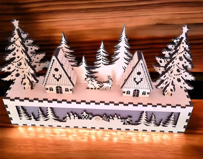 Descarga - Villa navideña - Corte Láser - Gratis