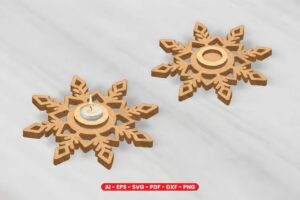 Descarga - Porta velas copo de nieve