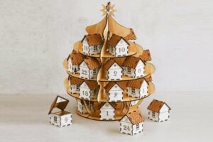 Descarga Calendario de Adviento-25 casas - Corte Láser