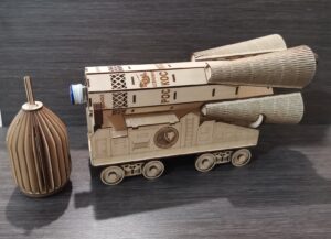 Descarga cohete porta botella corte láser