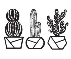 Descarga cuadro de cactus - corte láser