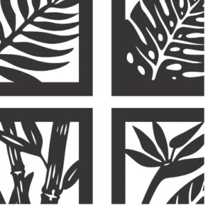 Descarga cuadro de hojas - corte láser