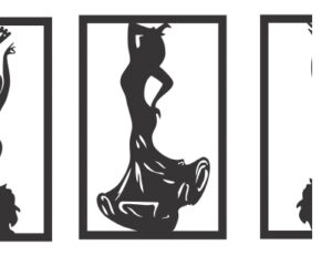 Descarga vector mujeres en vesito elegantes - corte laser